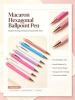 Stylo bille hexagonal en métal au design superbe avec logo personnalisé, papeterie de bureau, stylo publicitaire, stylo en métal