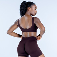 Ensemble 2 pièces soutien-gorge de sport et short de compression pour femme – Sans couture, Spandex/Nylon, taille haute, grandes tailles, course en extérieur, yoga