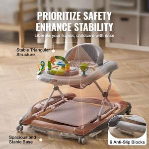 4-in-1 Plastic <strong>Baby</strong> Walker Foldable Activity Center 3 Adjustable Heights Music Toys Tray <strong>Bouncer</strong> for Toddler Boys <strong>Girls</strong> - Product Image 5