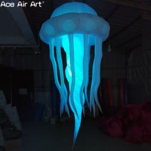 Décoration gonflable de méduse d'éclairage LED colorée avec des bulles rougeoyantes, modèle d'animal de mer géant suspendu pour les fêtes et les événements - Product Image 2