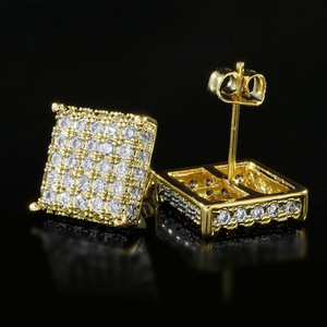 Orecchini a Perno Quadrati Semplici per Donne, Accessori per Orecchie alla Moda per Uso Quotidiano - Product Image 1