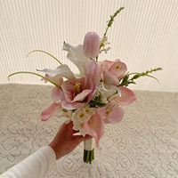 Handgefertigte Koreanische Frische Elegante Rosa Calla-Lilien Künstliche Blumen LQ Marke Umweltfreundlich für Hochzeitszeremonie und Braut