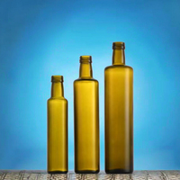 Bouteilles en verre d'huile d'olive de cuisson Marasca carrées vert foncé écologiques de qualité alimentaire en vrac de 100 ml, 250 ml, 500 ml, 750 ml, 1 L avec bouchon à vis