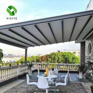 Bioclimatic Aluminum Pergola Motorized <strong>Retractable</strong> <strong>Roof</strong> Waterproof Outdoor <strong>Gazebo</strong> with LED for Patio Garden - Product Image 3