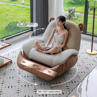 Canapé-lit multifonctionnel pour salon, bureau à domicile, fauteuil inclinable, chaise berçante, chaise chauffante et massante, en cuir PU de style futuriste