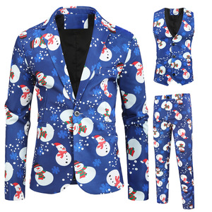 Costumes pour hommes imprimés en gros, costumes de Noël en 3 pièces, ensemble pantalon, veste et <span class=keywords><strong>gilet</strong></span> pour hommes, <span class=keywords><strong>costume</strong></span> décontracté pour hommes - Product Image 5