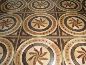 Revêtement de sol en bois naturel noir, mosaïque à motifs, Art déco - Product Image 6