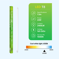 Tubo LED de Vidrio T8 de 9W 12W 18W 24W 30W con Controlador IC, 100lm/w, G13, para Proyectos de Iluminación del Hogar, Venta al Por Mayor