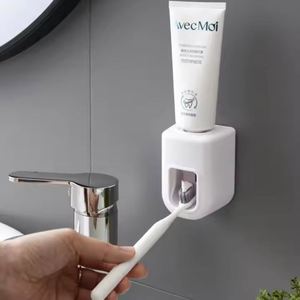 Hot-Selling Wall-Mounted Automatic <b>Toothpaste</b> Dispenser Squeezer Toothbrush <b>Holder</b> Kitchen Bathroom - Product Image 1