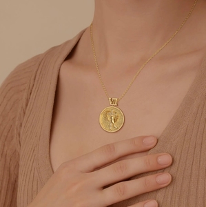 Loveher bijoux en laiton nouveauté Simple élégant terre promise croix colombe de <span class=keywords><strong>la</strong></span> paix avec branche d'olivier pièce médaillon collier - Product Image 6