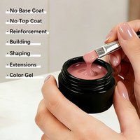 Gel UV multifonctionnel HS personnalisé avec logo, 18 couleurs, 7 en 1, gel de construction d'extensions 15ML, sans HEMA, TPO, MEHQ, anti-jaunissement