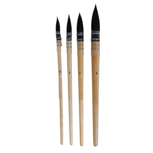 Suministro de fábrica Art Gouache puntiagudo sintético acuarela Quill Mop Brush, Pluma de pintura al óleo pelo de oveja lana cabeza redonda Acrílico - Product Image 3