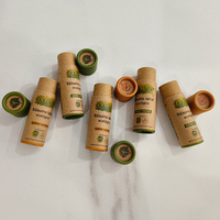 100% Biodégradable Uni Brun Kraft Baume À Lèvres Papier Tube Push-up Déodorant Bâton Conteneurs Disparaissant Impression Manipulation