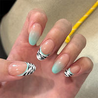 Lot de 24 faux ongles à presser avec colle, forme stiletto, amande pointue, personnalisables