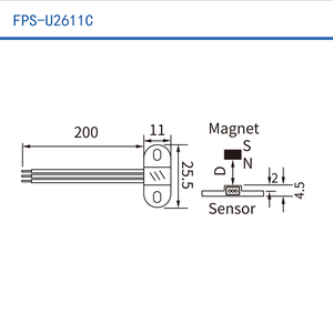 Sensor de Contacto Magnético para Puerta FPS-U2611C ABS, Interruptor de Posición para Armario/Guardarropa, 100VAC 0.5A - Product Image 2
