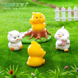 Micro-paysage <span class=keywords><strong>en</strong></span> mousse Weij, adorable petit canard jaune, accessoires de jardinage DIY, boîte à surprises décorative, petite décoration pour voiture ou bureau - Product Image 4