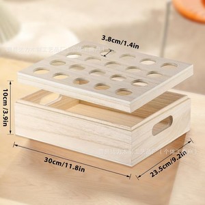 Caja de Almacenamiento de Huevos de Madera de Doble Capa con Asa, Organizador de Cocina para Escritorio - Product Image 2