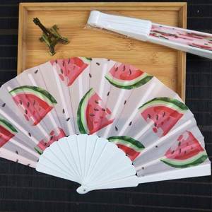 Abanicos Plegables de Plástico Arcoíris Personalizados al por Mayor, Souvenir Artesanal DIY con Bolsa y Flor para Fiestas - Product Image 4