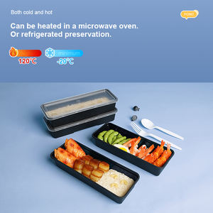 TeGuan Modern Tek Kullanımlık Gıda Sınıfı PP Ambalaj Kutusu Mikrodalgada Kullanılabilir Dayanıklı Taşınabilir Suşi Bento Yemekleri Paket Servis Soğutulmuş 17OZ - Product Image 2