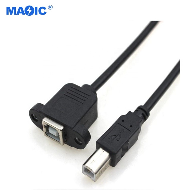Traditional USB2.0 BM to BF with Ear and Fixed Screw Print Extension Cable USB Extend Cable
