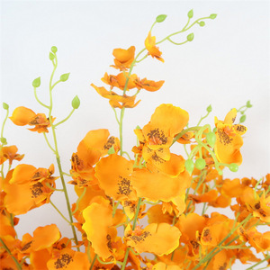IFG nouveau design 3 Branches Orange brûlé <span class=keywords><strong>orchidée</strong></span> <span class=keywords><strong>Oncidium</strong></span> artificielle pour l'arrangement de mariage - Product Image 3