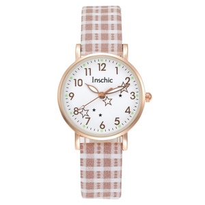 Reloj de Cuarzo para Mujer con Correa a Cuadros y Esfera de Estrellas, Elegante y Casual, Regalo para Damas - Product Image 6