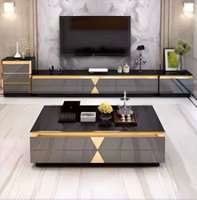 Meuble TV en bois massif, simple et moderne, plateau en pierre, petit salon, luxe léger, nouveau modèle 2026, sensation haut de gamme