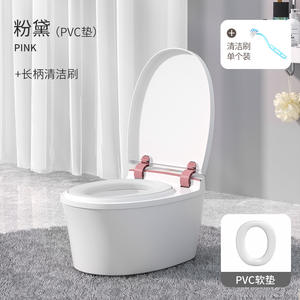 Asiento de entrenamiento para ir al baño para niños de Wanhua Town, material PP, diseño sólido para niños pequeños, con mango largo y limpiador incluido. - Product Image 5