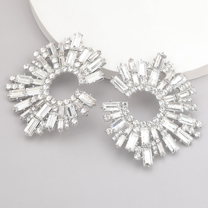Runyhimei — boucles d'oreilles en alliage de tournesol pour femme, bijoux de poignet, haut de gamme avec des strass et du verre, bijoux de mariée, hipster, pour la fête - Product Image 6