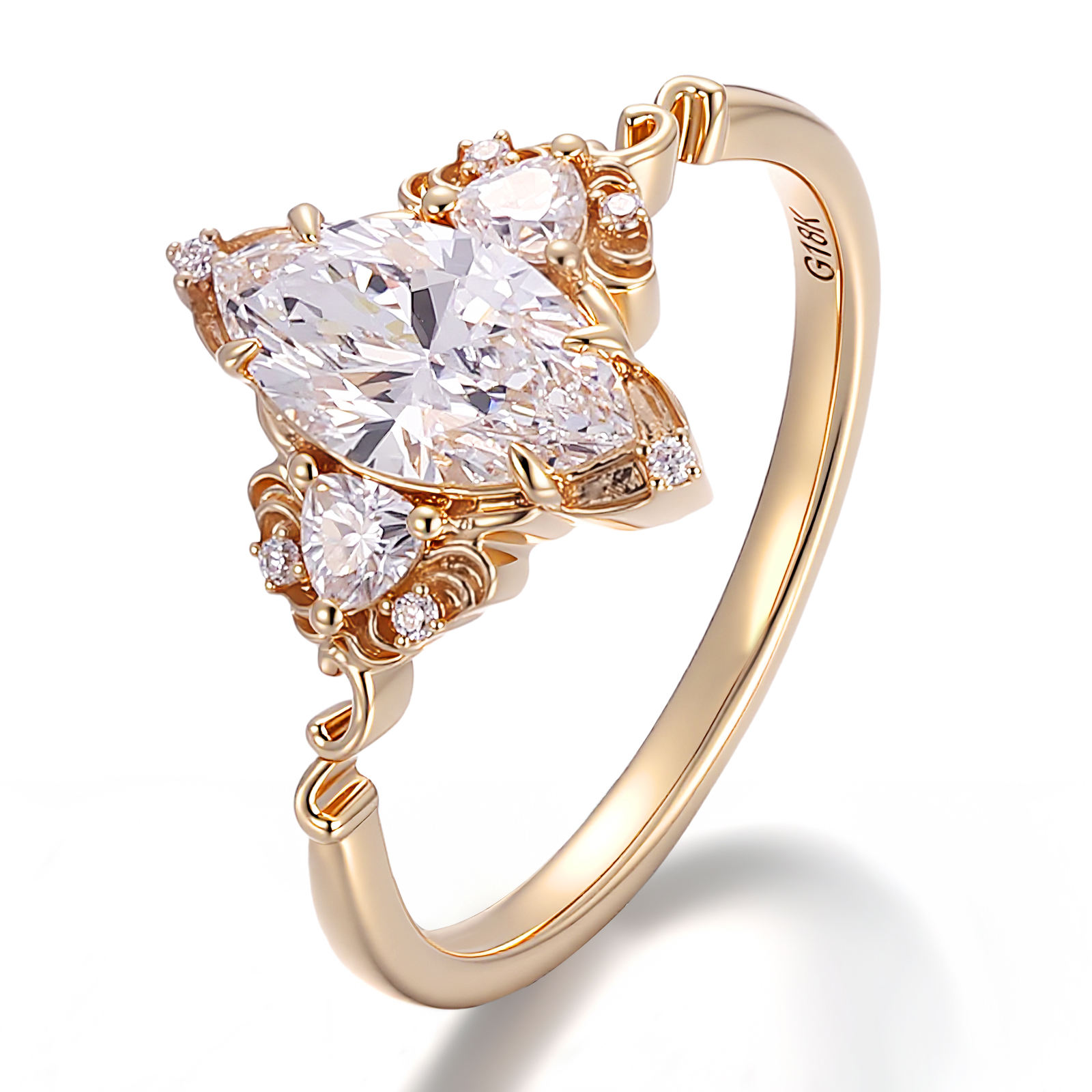 แหวนเพชรแล็บทองคำแท้ 14K