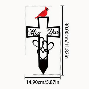 Iron Cross Memorial <b>Ornament</b>, Flat Metal Plaque for <b>Grave</b> Remembrance - Product Image 2