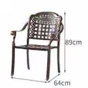Ensemble de table de jardin ronde en aluminium moulé pour foyer extérieur, table de barbecue au charbon de bois avec plaque de cuisson