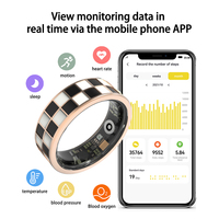 Anneau intelligent Podomètre Oxymètre Fitness Tracker Téléphone avec fréquence cardiaque Sommeil Anneau intelligent de santé pour hommes femmes