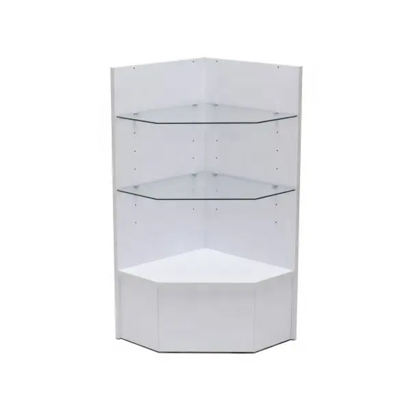 18" Pentagon corner case / Glass shelves Wrap Retail Counter design