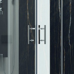 Kamalu KF1000 moderna cabina doccia rettangolare 100x70 cm con 2 porte scorrevoli 6mm telaio in alluminio vetro temprato - Product Image 5