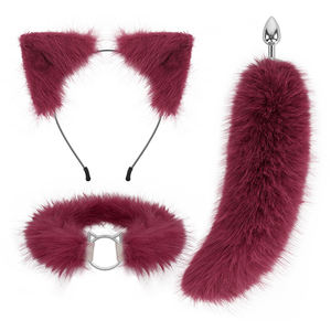 Hete Verkoop Comfort Materiaal Sexy Kunstbont Anale Plug Dieren Goedkope Nep Cosplay Fetisj Vrouwelijke Bondage Vossenstaart - Product Image 1