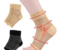 Chaussettes de compression à bout ouvert Spandex antibactérien/Nylon Crew Height pour les sports cyclistes