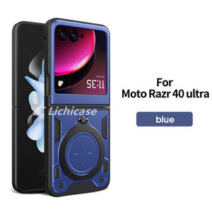 Funda de teléfono con soporte tridimensional Lichicase TPU para <span class=keywords><strong>Motorola</strong></span> <span class=keywords><strong>Razr</strong></span> 40 Ultra CD patrón cubierta de ventana deslizante - Product Image 3