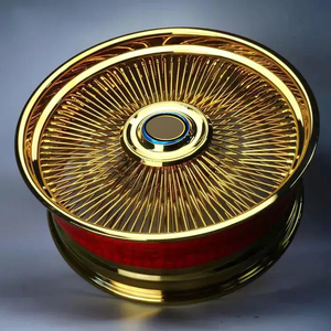 Wire <strong>Wheels</strong> China 20" 22" 24" 26" Inches All Golden <strong>Spoke</strong> Floating Cap Wire <strong>Wheel</strong> 20x9 20x10 22x9 22x10 26x10 <strong>Spoke</strong> <strong>Wheel</strong> - Product Image 4