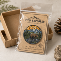 Broche en émail souple Ours brun personnalisée, thème Montagne, Forêt, Camping, Randonnée, Aventure en plein air, Cadeaux, Vente en gros, Pin's de revers