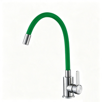 Robinet de cuisine en acier inoxydable 304, mélangeur multicolore avec tube flexible en silicone, pivotant à 360 degrés, robinet d'eau chaude et froide pour évier de cuisine