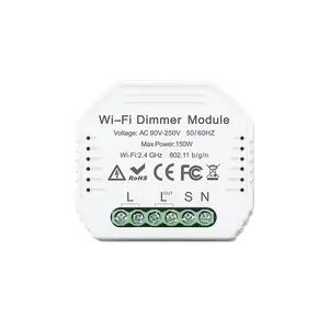 Haute qualité Tuya Smart APP Control 1 Gang WiFi Mini commutateur de module de gradateur intelligent fonctionne avec Alexa et Google Home PST-MS105