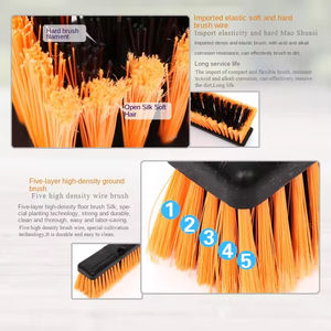 Balai à tapis propre, manche télescopique long, brosse à sol, poussoir à récurer, balai en caoutchouc pour tapis, sol, carrelage - Product Image 5