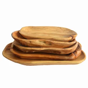 Newell Modern Nordic Style Wood Fruit Plate Kitchen Dinnerware Fruit Bowl Decorative Nut Serving Tray Bamboo Plates