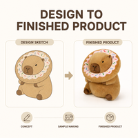Peluche Capybara Personnalisée Directement de l'Usine avec Tissu Ultra Doux Anti-Stress Cadeau d'Anniversaire Unisexe Marques IP Originales