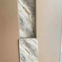 Panneau acrylique de luxe à texture marbre avec finition haute brillance, plaque PMMA à motif pierre pour la décoration murale des hôtels de luxe