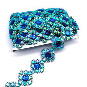 Frangia di strass personalizzata rifilatura in ferro su Appliques lavorazione Trim strass per 2025 Bahamas carnevale <span class=keywords><strong>Mas</strong></span> - Product Image 4
