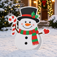 Panneau de jardin de Noël en Coroplast, forme personnalisée, résistant aux UV, traité anti-coronavirus, avec piquets en H pour décoration de pelouse de Noël à thème dessin animé