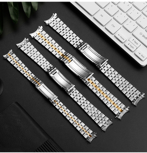 Correa de <span class=keywords><strong>reloj</strong></span> de Metal de extremo curvo para Tudores Princes 13 17mm 19 20mm hebilla plegable pulsera de correa de acero inoxidable sólido para hombres y mujeres - Product Image 5