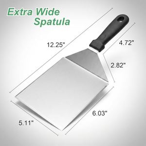 Espátula para Hamburguesas de Acero Inoxidable en Oferta, Accesorios para Plancha, con Mango de Plástico - Product Image 4